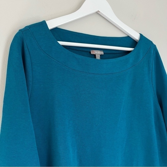 NWT Talbots Long Sleeve Round Neck Zipper Sides Pullover Top‎ Blue Size 1X - Picture 3 of 8
